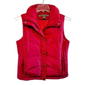 Kenneth Cole Reaction Red Quilted Puffer Vest With Pockets M Feather Cozycore